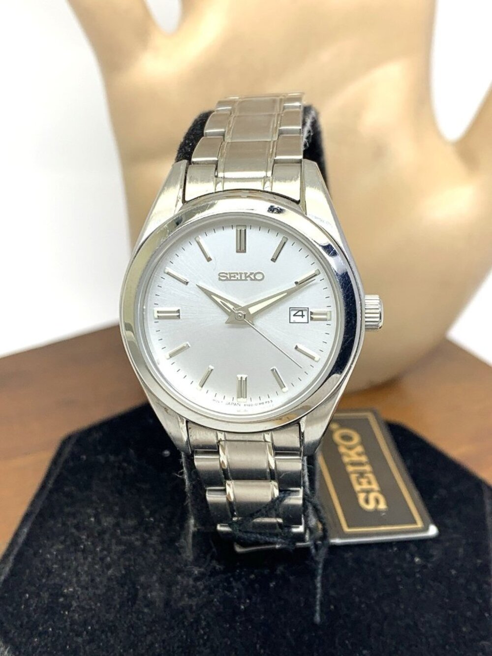 Seiko Women's Watch SUR633 Essentials Quartz Silver Dial Stainless Steel 30mm